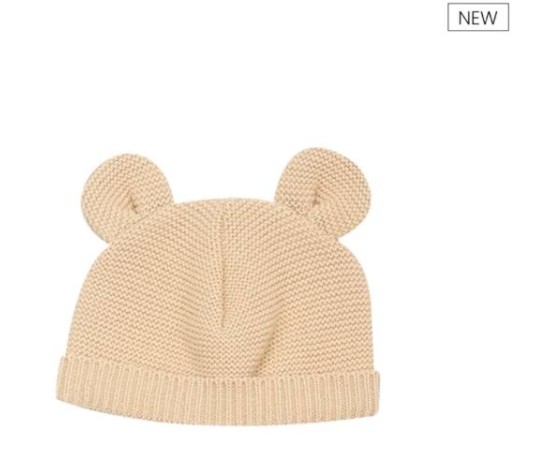 Bonnet à oreille en maille caramel