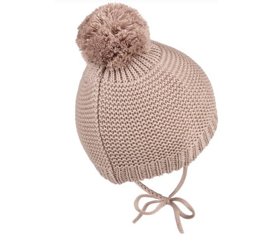 Bonnet A Pompon Classique Sable T39