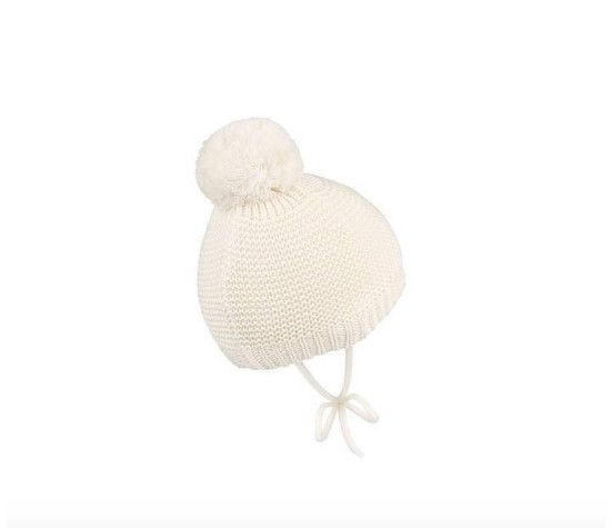 Bonnet A Pompon Classique Ecru T43
