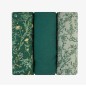 Lot de 3 Langes Vert Secret Garden 75x75 cm Lot de 3 Langes Vert Secret Garden 75x75 cm