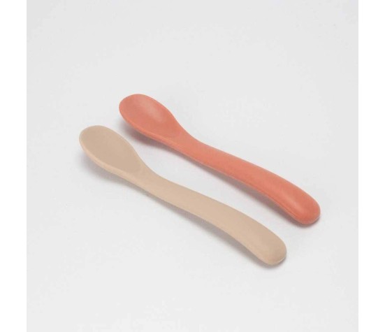 Lot de 2 Cuillères Silicone Terre de Sienne et Sable