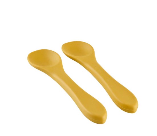 Lot De 2 Cuilliere Silicone Jaune Miel