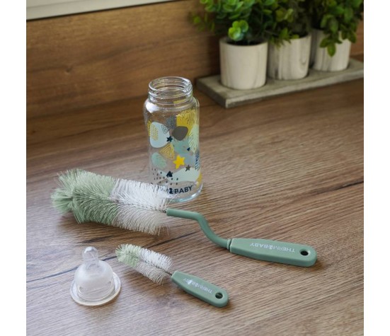Goupillon Rotatif Pour Biberons+Goupillon Tetines Vert Sauge