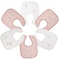 Bavoir 1Er Age X6 Rose Fleur 22X30Cm