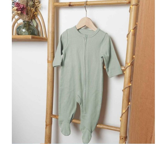 Pyjma  Coton Zip Sauge 1M