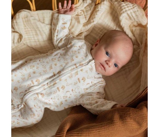 Pyjama Coton Zip Aop Ecru 1M