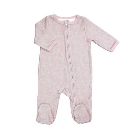 Pyjama Coton Zip Rose 0M