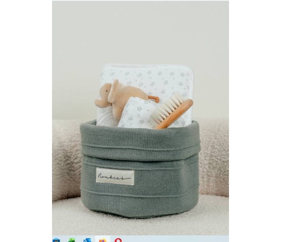 Beauty case en tricot bio kaki