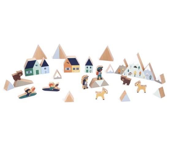 Set de Cubes et Personnages en Bois – Vallée Blanche