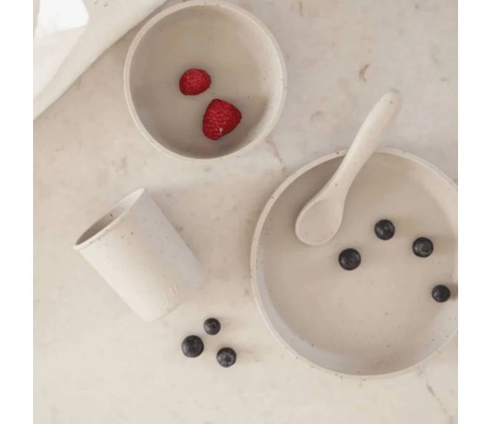 Coffret Repas Silicone Platiniumm Sable (5 Pièces)