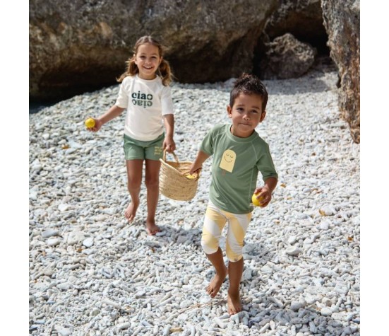 Short de Plage Rayures Jaune 7-12 mois