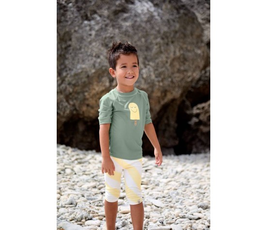 Short De Plage Rayures Jaune Pastel Marin 13-18M
