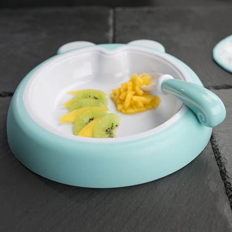 Assiette anti dérapante corail Assiette anti dérapante corail