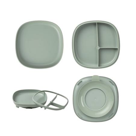 Assiette A Ventouse 2En1 Sauge
