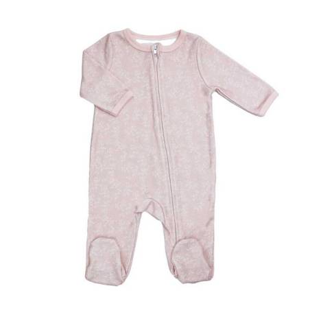 Pyjama Coton Zip Rose 3M