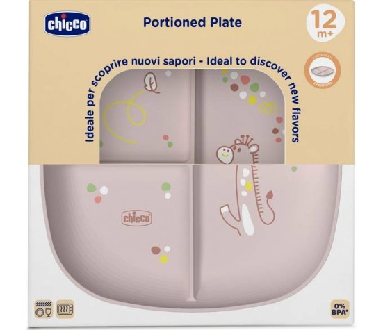 Assiette à portions 12m+ Rose