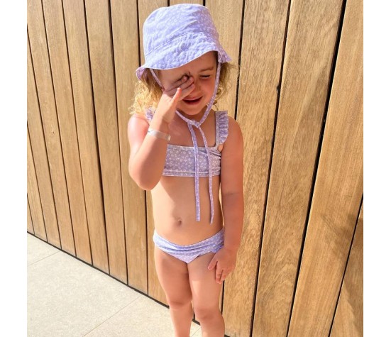 Chapeau de soleil lilas leopard