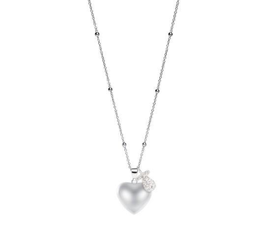 Bola de Grossesse Coeur Avec Pendentif Tétine Cristal Argenté