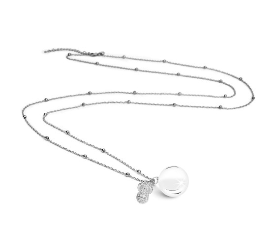 Bola de Grossesse Avec Pendentif Tétine Cristal Argenté