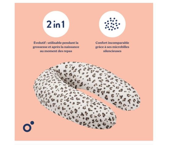 Coussin De Maternite Buddy Leopard Cream