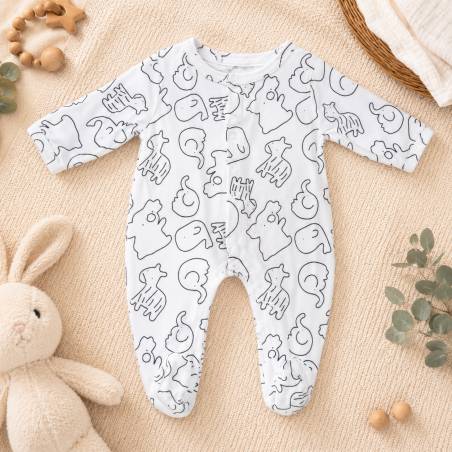 Pyjama Velours 0 Mois Zoo