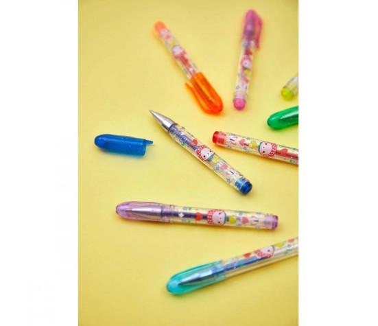 8 Mini Stylos Gel Paillettes