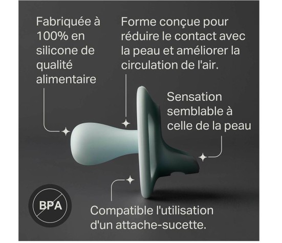 Lot De 2 Sucettes En Silicone Ultra Light 0-6M Garcon