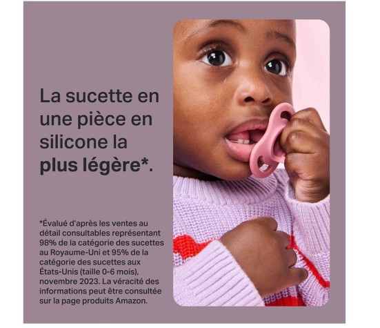 Lot De 2 Sucettes En Silicone Ultra Light 6-18M Garcon