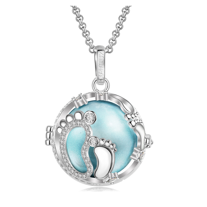 Bola De Grossesse Avec Pendentif Pieds Bleu Celeste Bola De Grossesse Avec Pendentif Pieds Bleu Celeste