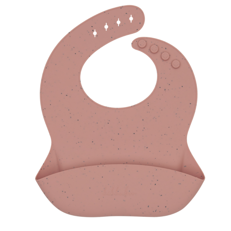 Bavoir Silicone Platinium Rose