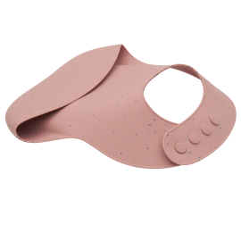 Bavoir Silicone Platinium Rose