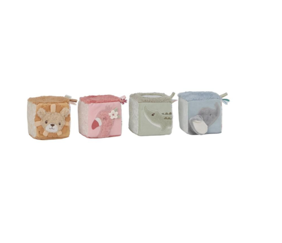 Lot de 4 cubes d’activités Safari Friends Little Dutch
