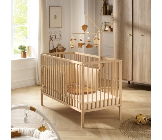 Lit Basic 120X60 Hêtre Vernis Naturel - Le coin des petits