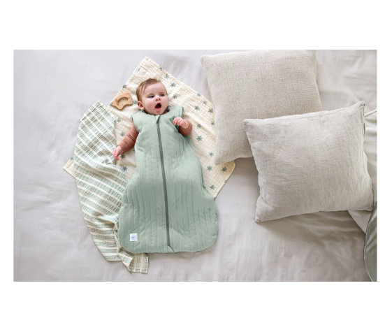 Gigoteuse Rayures Vert Pale 62/68