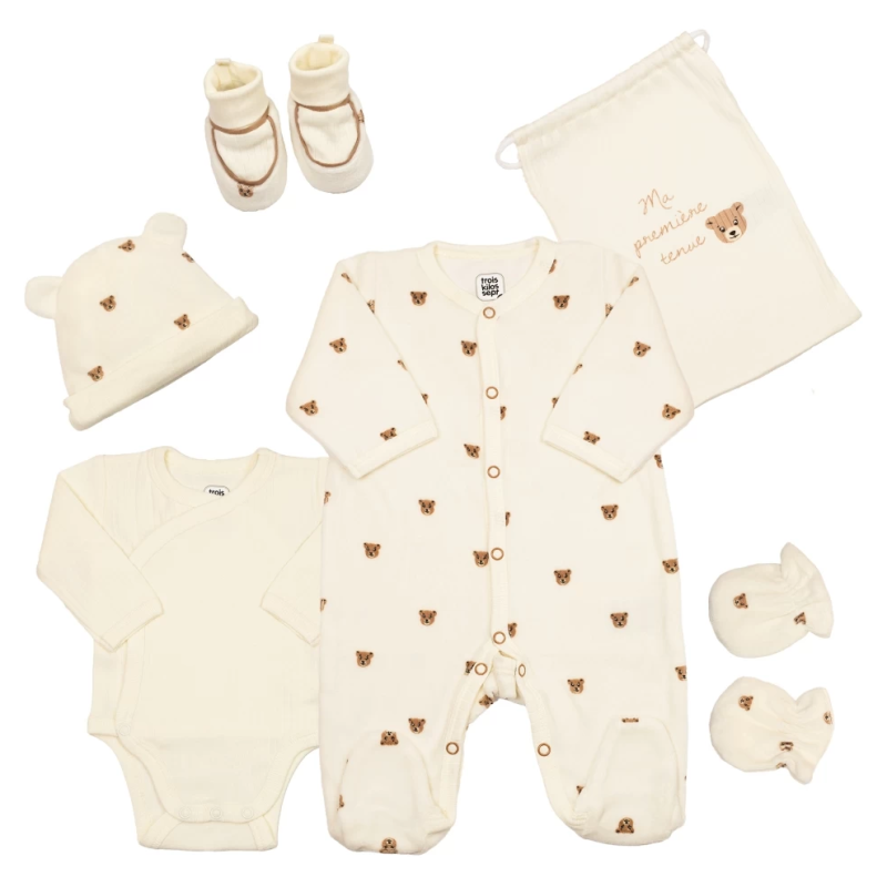 Kit de Naissance 6 pcs Ours Moka 1 Mois Kit de Naissance 6 pcs Ours Moka 1 Mois
