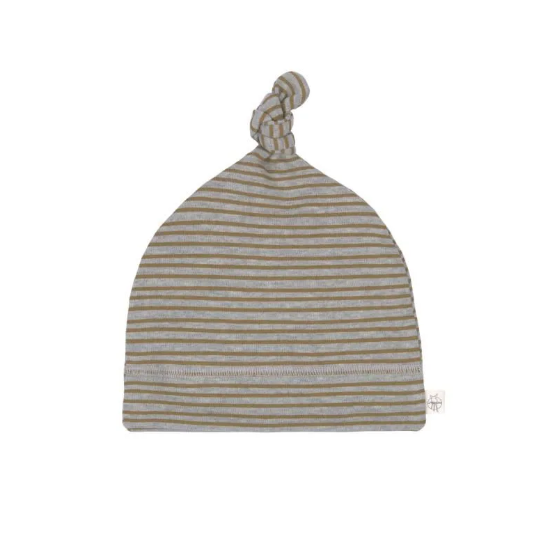 Bonnet Interlock Gots Raye Gris Chine 7-12 Mois