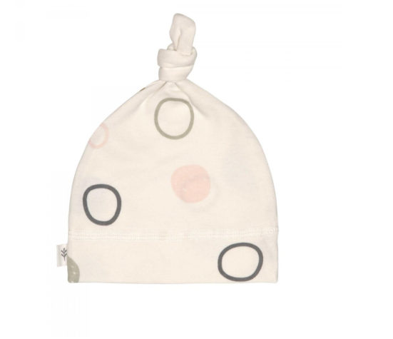 Bonnet Interlocks Gots Cercles Ecru 3-6 Mois