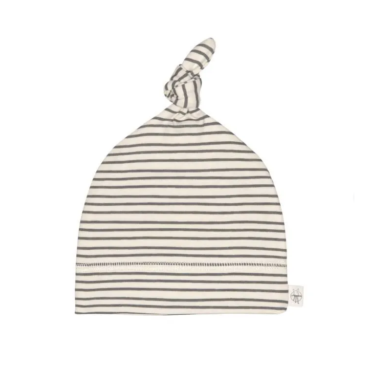 Bonnet Interlock Gots Raye Gris Anthracite 7-12 Mois Bonnet Interlock Gots Raye Gris Anthracite 7-12 Mois