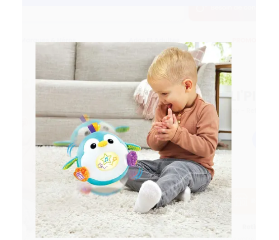 Rouli Pingouin Balle Magique