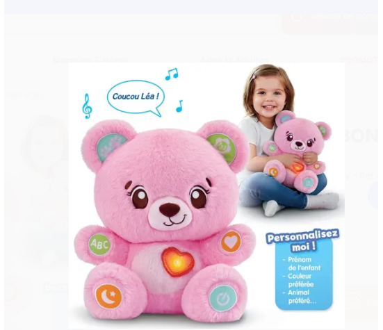 Bonbon Mon Ourson A Personnaliser Rose