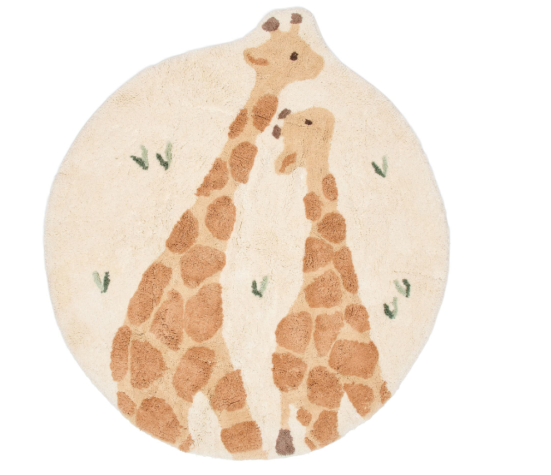 Tapis rond Girafe en coton bio Little Dutch