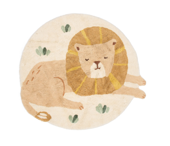 Tapis rond Lion en coton bio Little Dutch