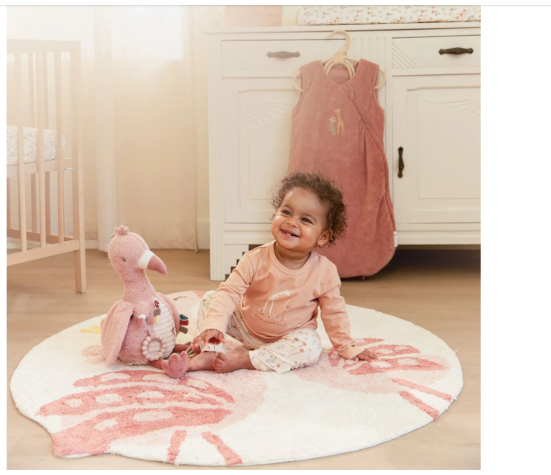 Tapis Flamant Rose - 110X110 Cm