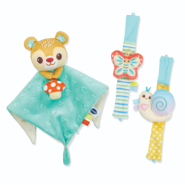 Coffret naissance Doudou Ourson & Bracelets Hochets Bébé