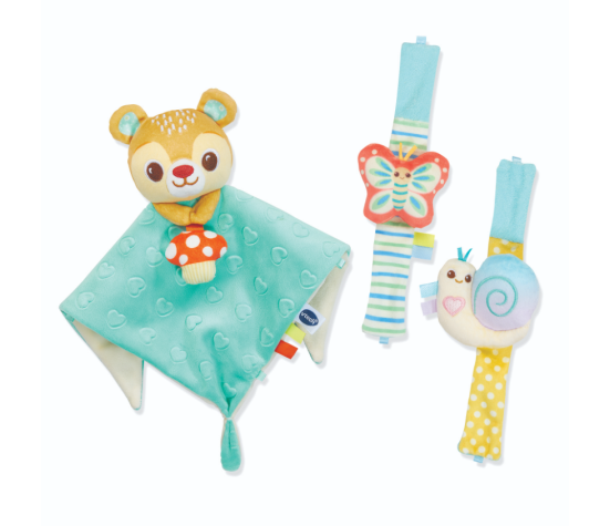 Coffret naissance Doudou Ourson & Bracelets Hochets Bébé