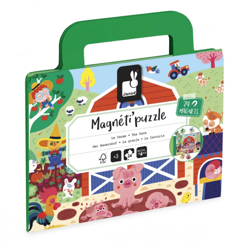 Magnéti'Puzzle Ferme Janod – Puzzle magnétique 24 pièces