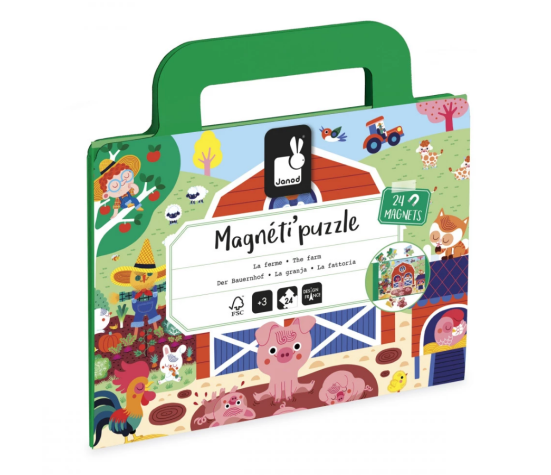 Magnéti'Puzzle Ferme Janod – Puzzle magnétique 24 pièces