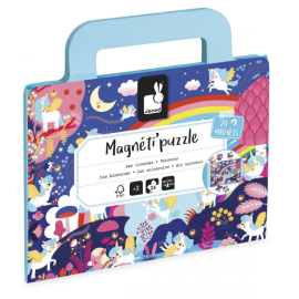 Magnéti'Puzzle Licornes Janod – Puzzle magnétique 24 pièces