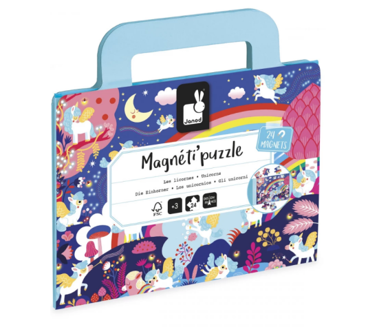Magnéti'Puzzle Licornes Janod – Puzzle magnétique 24 pièces