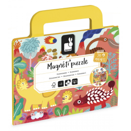 Magnéti'Puzzle Dinosaures Janod – Puzzle magnétique 24 pièces
